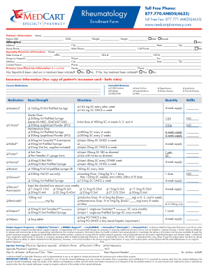 Rheumatology Medication Enrollment Form