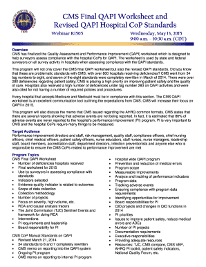 Fillable Online arkhospitals May 13 2015CMS Final QAPI Worksheet and Fillable Online arkhospitals May 13 2015CMS Final QAPI Worksheet and