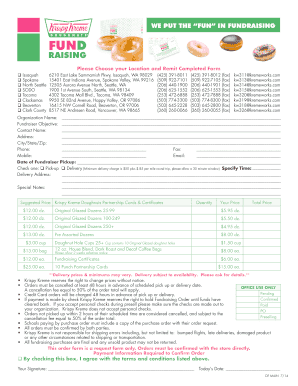 Krispy Kreme Fundraiser Order Form