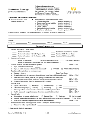 Financial Institution Bond Application