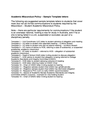 Academic misconduct letter sample