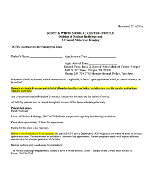 Parathyroid Scan Instructions