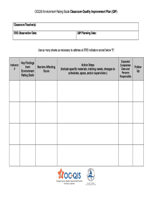 Classroom Quality Improvement Plan (QIP)