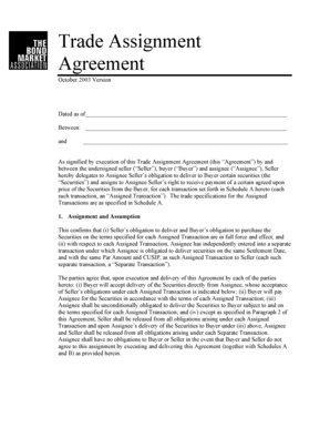 Trade Assignment Agreement - SIFMA - sifma