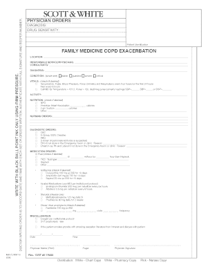 Physician Orders for COPD Exacerbation