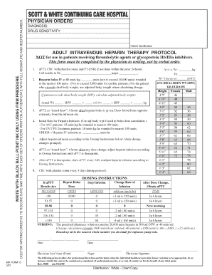 Adult Intravenous Heparin Therapy Protocol