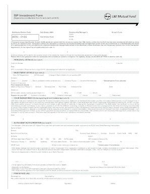 SIP Investment Registration Form