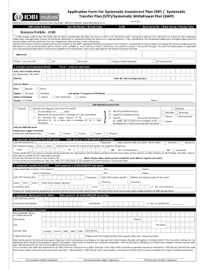 Systematic Investment Plan Application Form