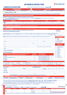 JM Financial Mutual Fund Application Form