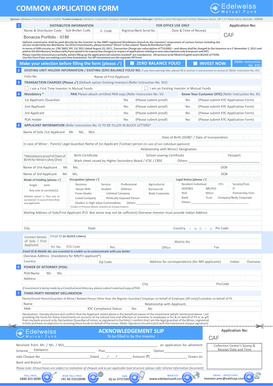 Edelweiss Mutual Fund Application Form