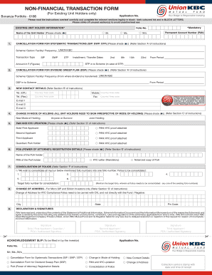 Non-Financial Transaction Form