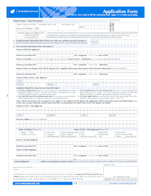 Sundaram Mutual Fund Application Form