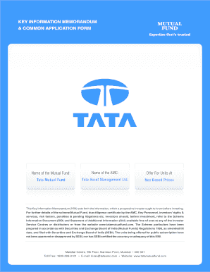 Tata Mutual Fund Application Form