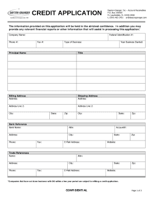 Dayton-Granger Credit Application