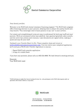 WellCredit Dental Provider Application