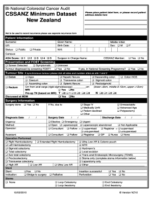 Colorectal Cancer Audit Form