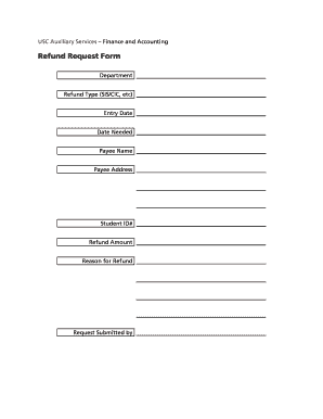USC Refund Request Form