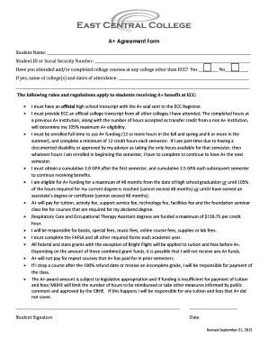 A+ Agreement Form