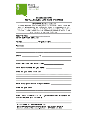 Mental Health Feedback Form