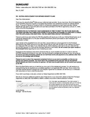 EGTRRA Restatement for Defined Benefit Plans