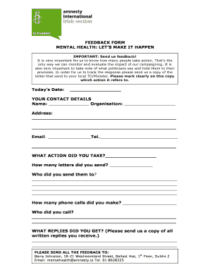Mental Health Feedback Form