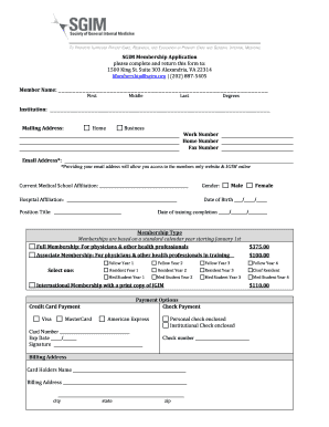 SGIM Membership Application Form