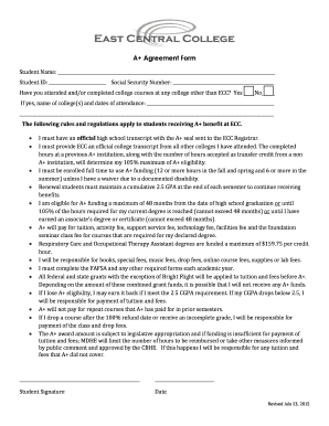 A+ Agreement Form