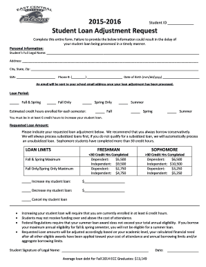 Student Loan Adjustment Request Form