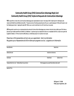 CommuniCare Advantage Reply Card