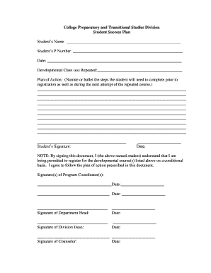 Student Success Plan
