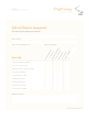 Skill and Behavior Assessment Form