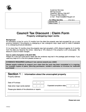 Council Tax Discount Claim Form