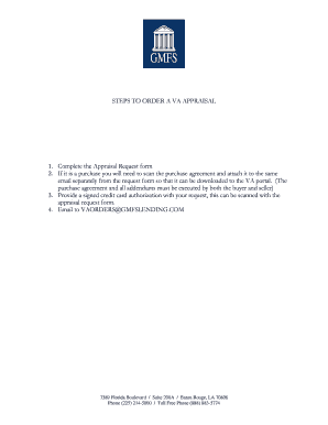VA Appraisal Request Form