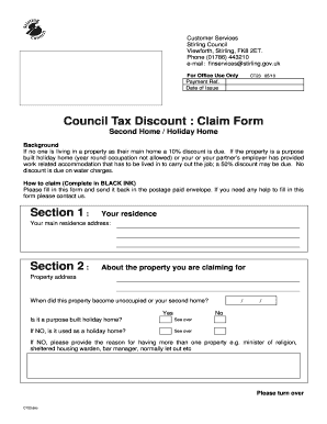 Council Tax Discount Claim Form
