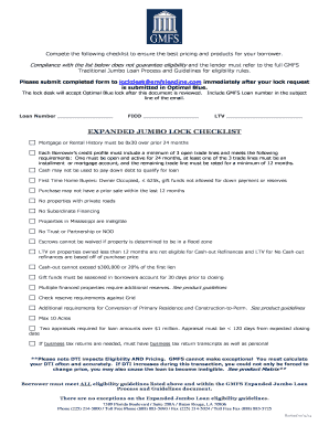 GMFS Expanded Jumbo Loan Checklist