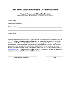 Teacher Consent and Release Form