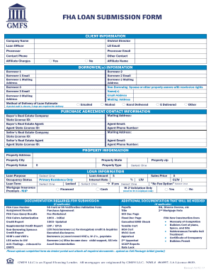 FHA Loan Submission Form