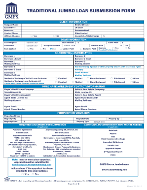 Traditional Jumbo Loan Submission Form