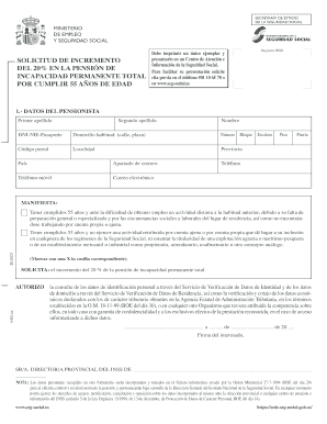 Solicitud de Incremento del 20% en la Pensión de Incapacidad Permanente Total