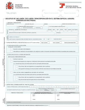 Solicitud de Inclusión en el Sistema Especial Agrario