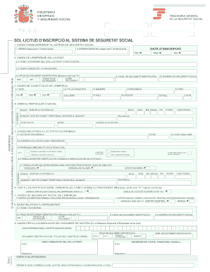 Spanish Social Security Registration Form