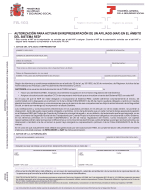 Autorización para actuar en representación de un afiliado (NAF) en el ámbito del Sistema RED