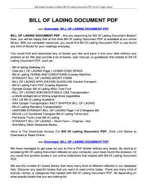 bill of lading document