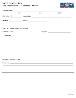 Mid-Year Performance Feedback Record