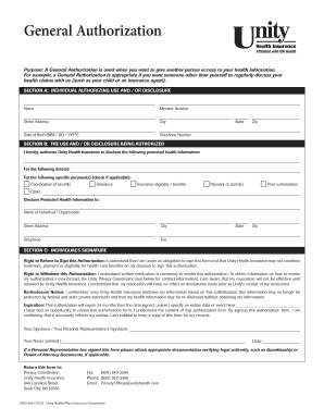 General Authorization for Health Information Disclosure