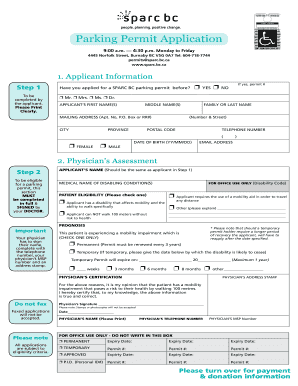 British Columbia Disabled Parking Permit Application