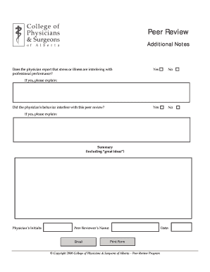 Physician Peer Review Form