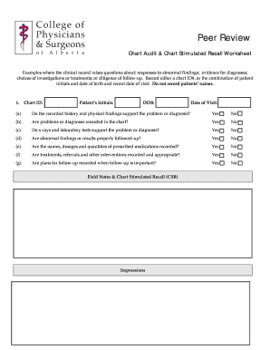 Medical Chart Review Form