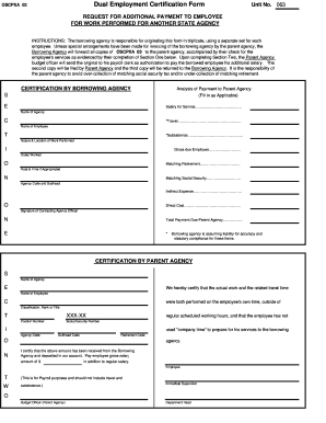 OSCPXA 03 Dual Employment Certification Form