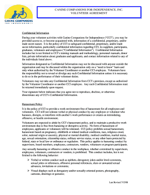 Canine Companions Volunteer Agreement